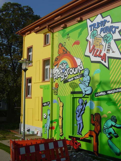 Außenwand-Graffiti der Villa